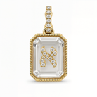 Diamond Hebrew Initial On Crystal Pendant