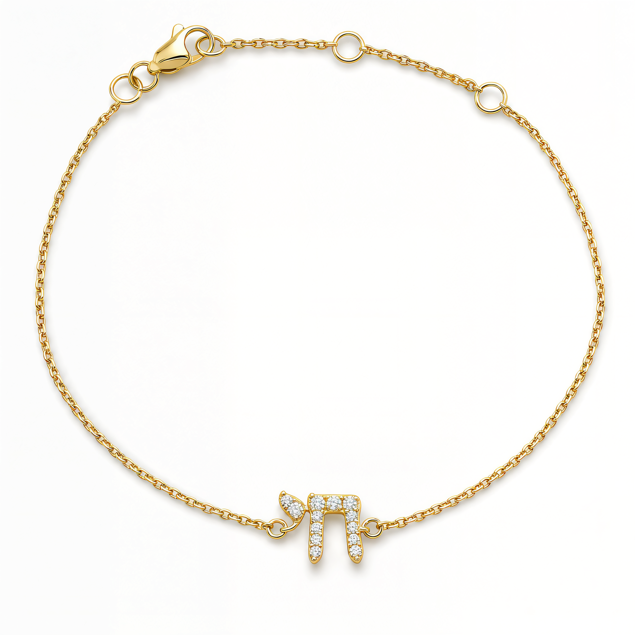 Hebrew Chai Diamond Bracelet