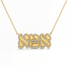 Diamond Cloud Hebrew Mom Necklace