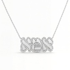 Diamond Cloud Hebrew Mom Necklace