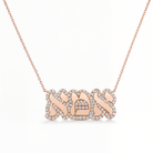 Diamond Cloud Hebrew Mom Necklace