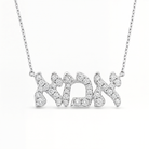 Hebrew Mom Diamond Necklace