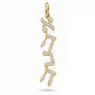 Vertical Tilted Hebrew Love Diamond Necklace Charm