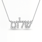 Personalized Hebrew Diamond Nameplate Necklace