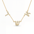 Personalized Hebrew Station Diamond Name Necklace, diamond, Izakov Fine Jewelry