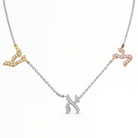 Personalized Hebrew Station Diamond Name Necklace, alternate angle