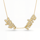 Personalized Multiple Hebrew Cloud Diamond Nameplate Necklace