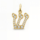 Pave Diamond Hebrew Initial Necklace Charm