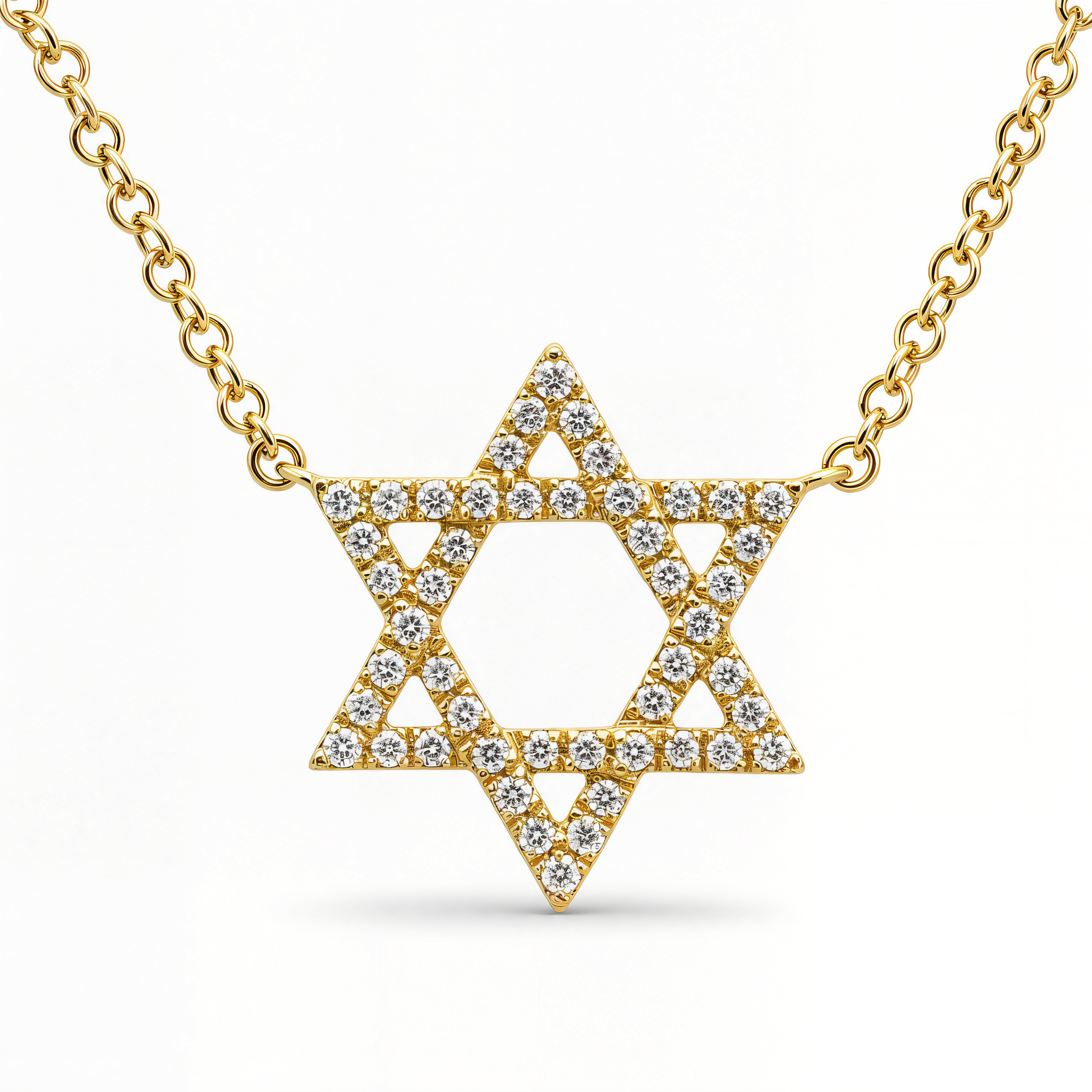 Star Of David Diamond Necklace