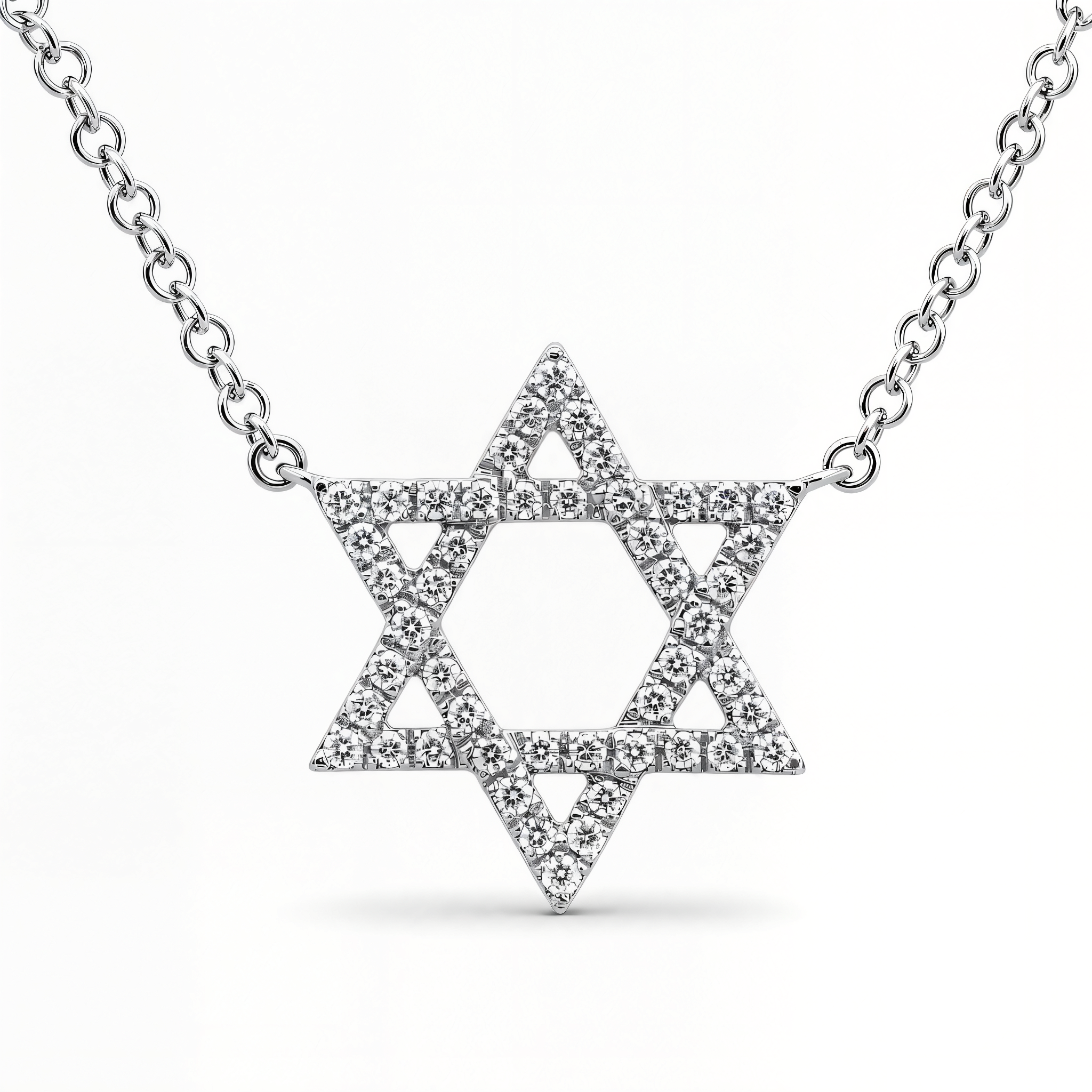 Star Of David Diamond Necklace