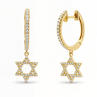 Diamond Star Of David Huggie Earrings