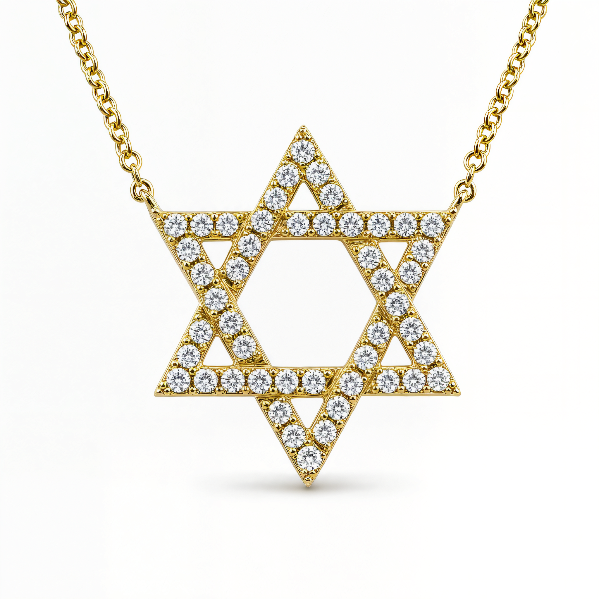 Star Of David Diamond Necklace