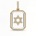 Diamond Star of David On Crystal Pendant