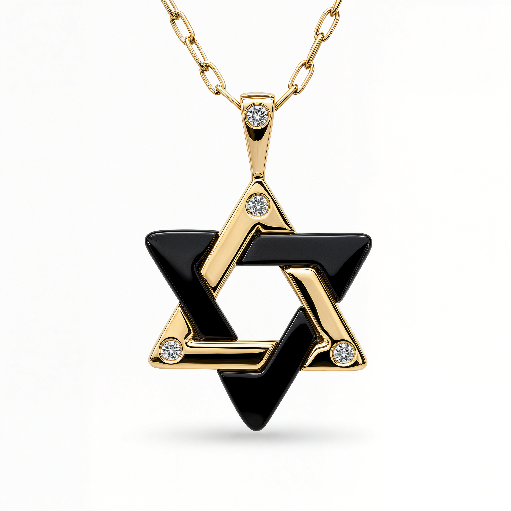 Gemstone Star of David Diamond Pendant ©