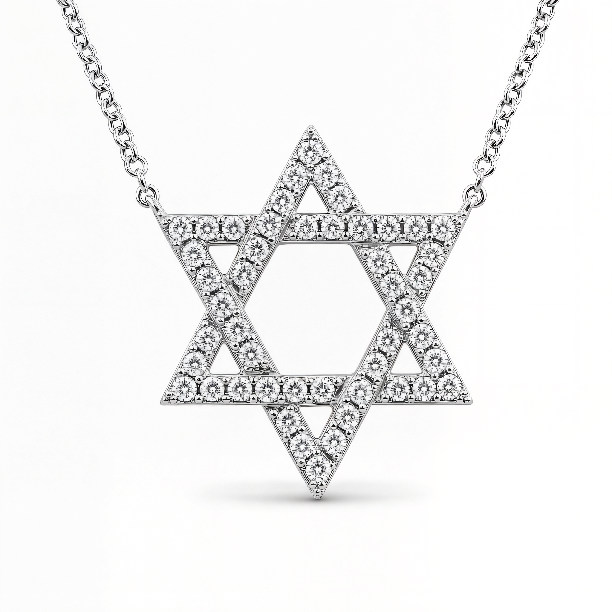Star Of David Diamond Necklace
