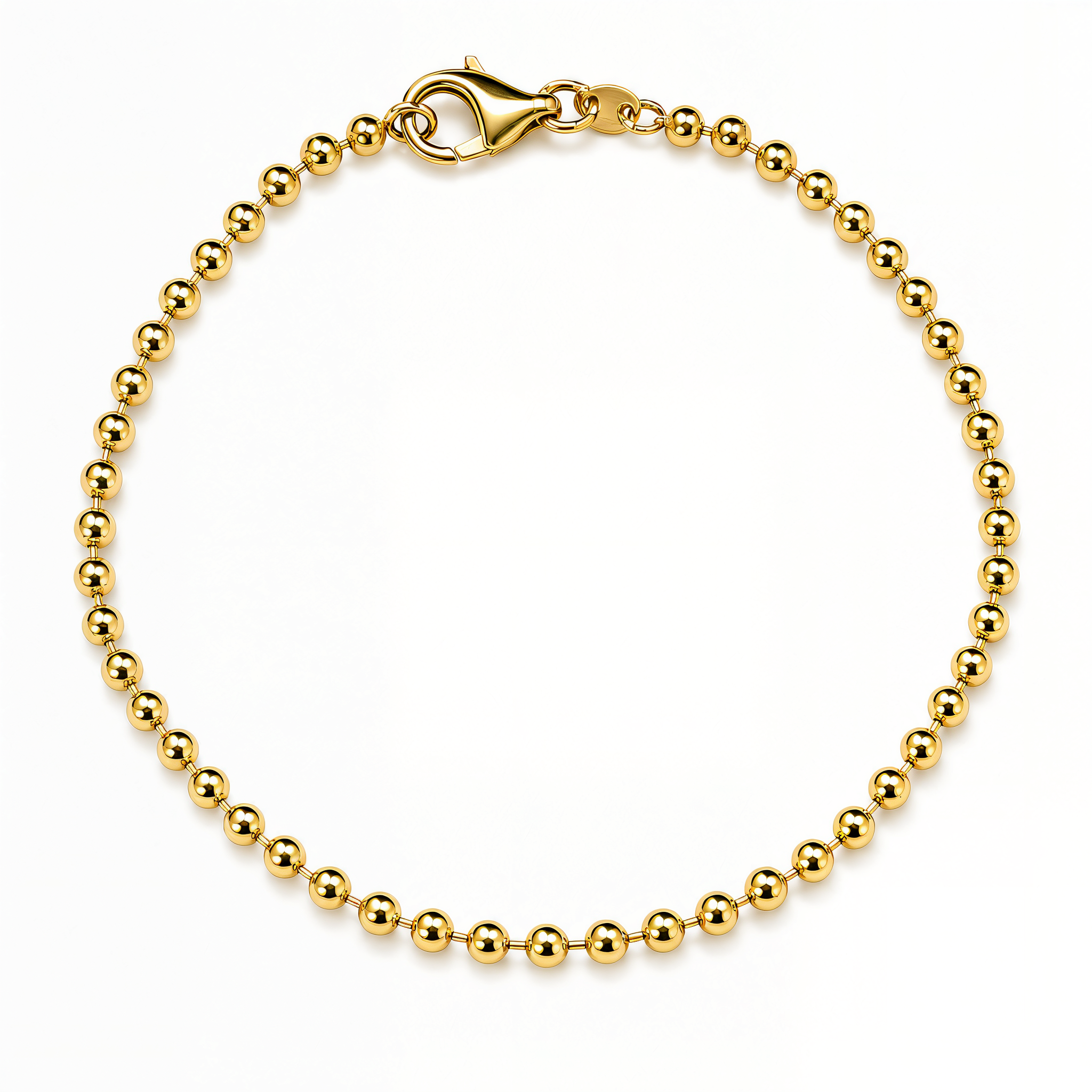 Beaded Ball Gold Chain Bracelet