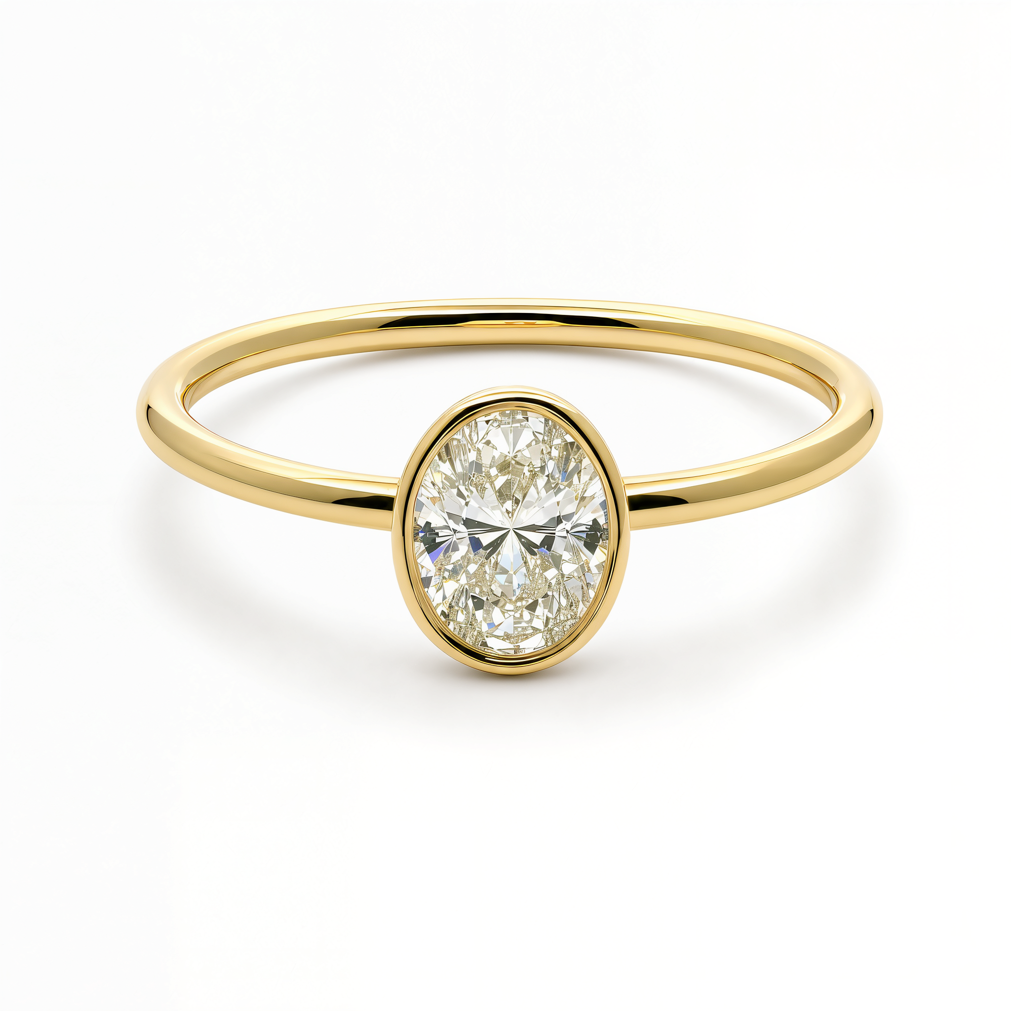 Bezel Set Natural Diamond Solitaire Ring