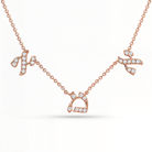 Diamond Accented Hebrew Mom Stations Necklace