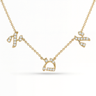 Diamond Accented Hebrew Mom Stations Necklace