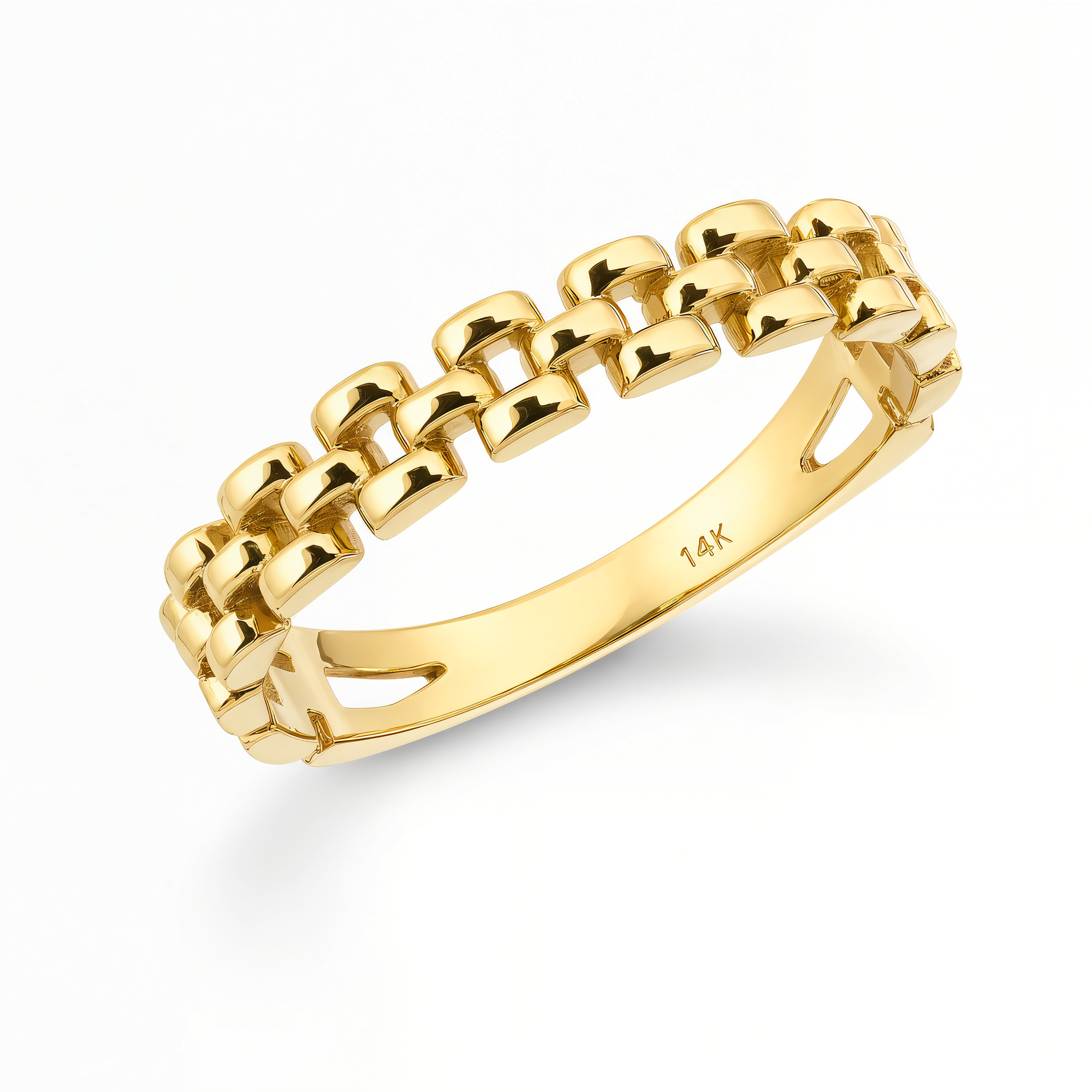 Panther Link Gold Ring