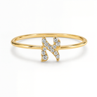 Personalized Hebrew Initial Diamond Ring
