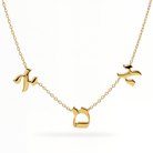 Hebrew Mom Gold Station Necklace