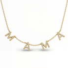 Diamond Pave Mama Station Statement Necklace
