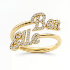 Personalized Script Duo Names Diamond Ring