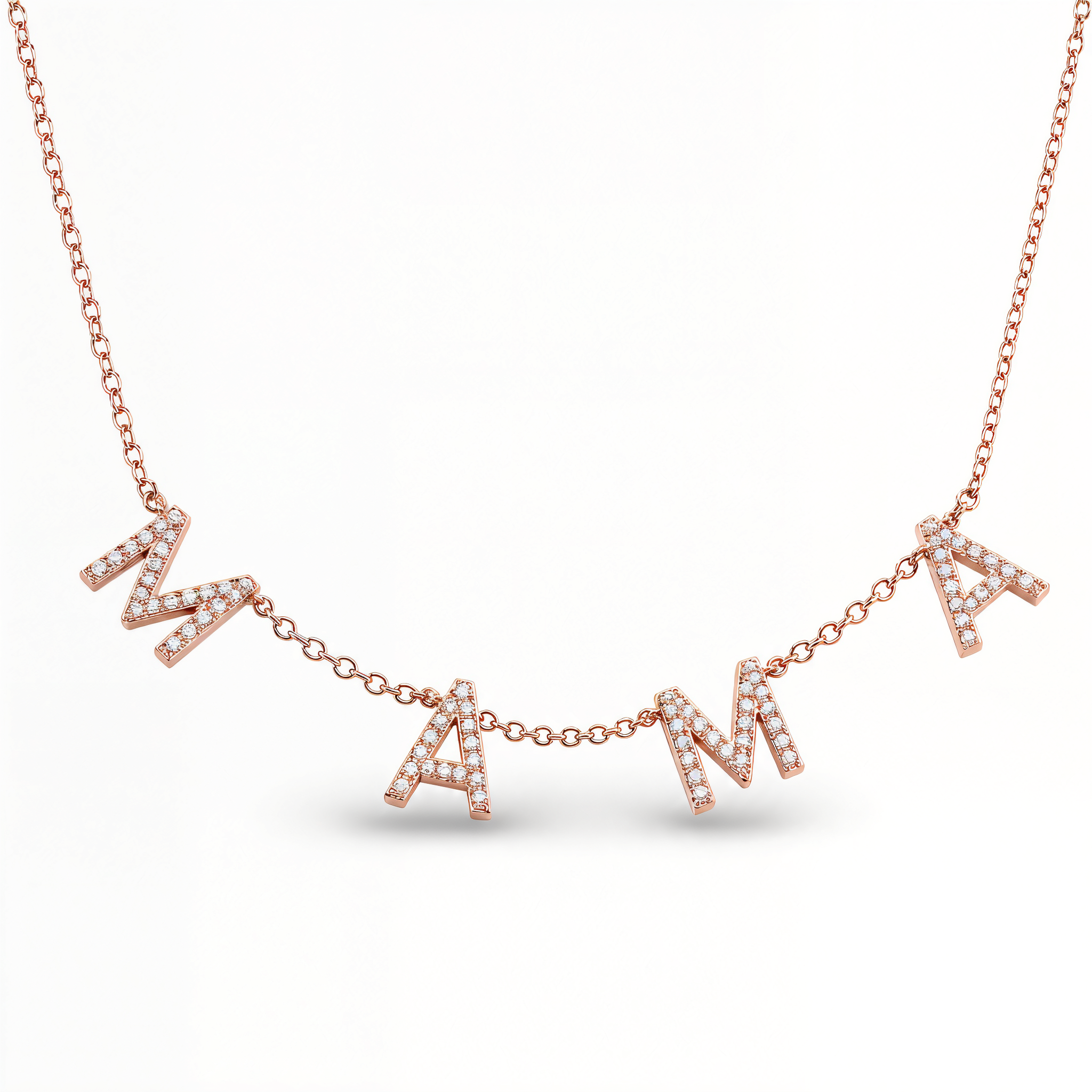 Diamond Pave Mama Station Statement Necklace