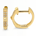 2-Row Micro Pave Diamond Pyramid Stud Huggies