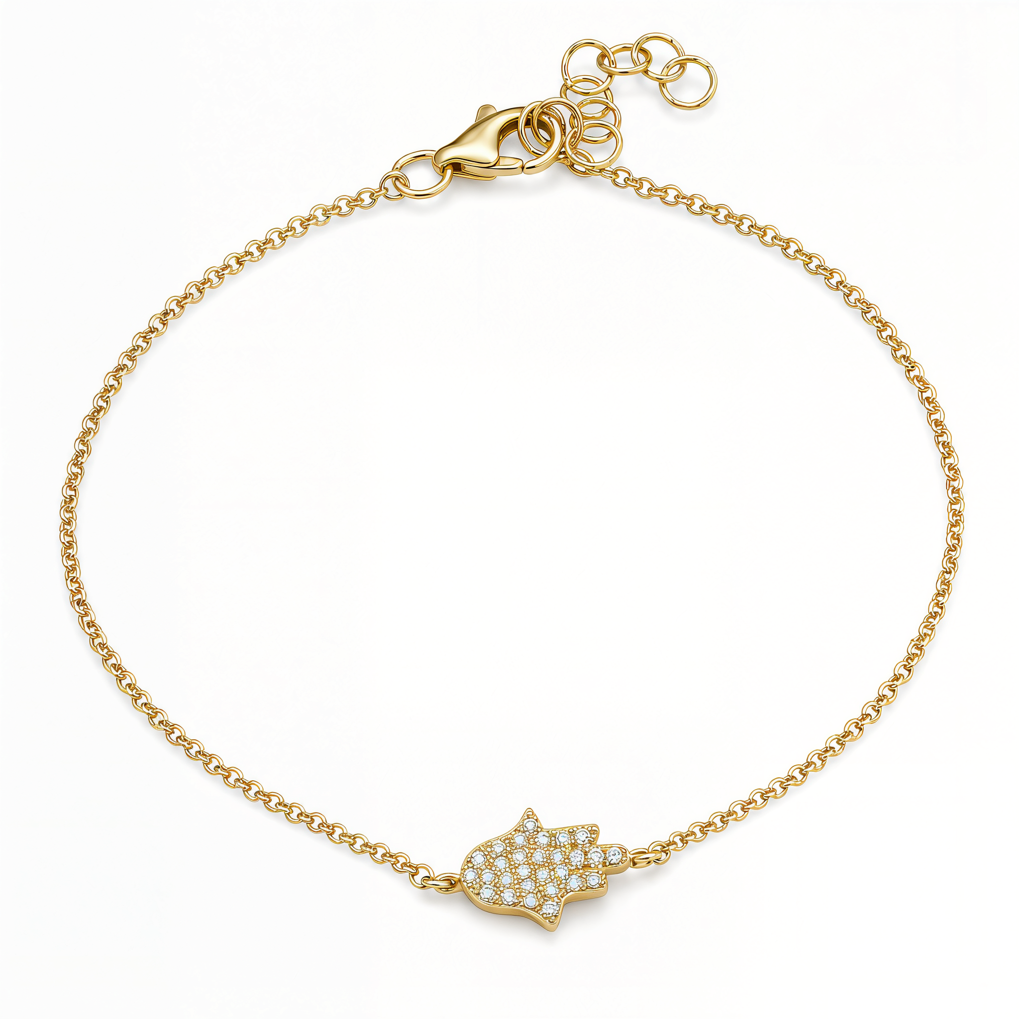 Petite Micro Pave Diamond Hamsa Bracelet