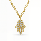 Micro Pave Diamond Petite Hamsa Necklace