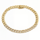 Petite Micro Pave Diamond Cuban Link Bracelet