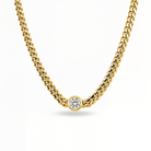 Floating Bezel Diamond Cuban Link Necklace