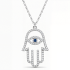 Large Pave Diamond Hamsa Necklace