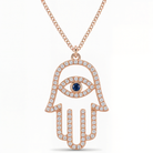 Large Pave Diamond Hamsa Necklace