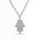 Micro Pave Diamond Petite Hamsa Necklace
