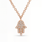 Micro Pave Diamond Petite Hamsa Necklace