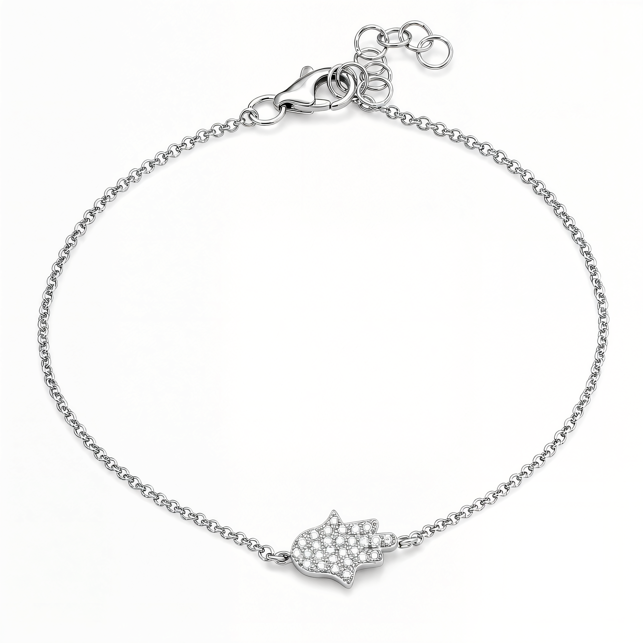 Petite Micro Pave Diamond Hamsa Bracelet
