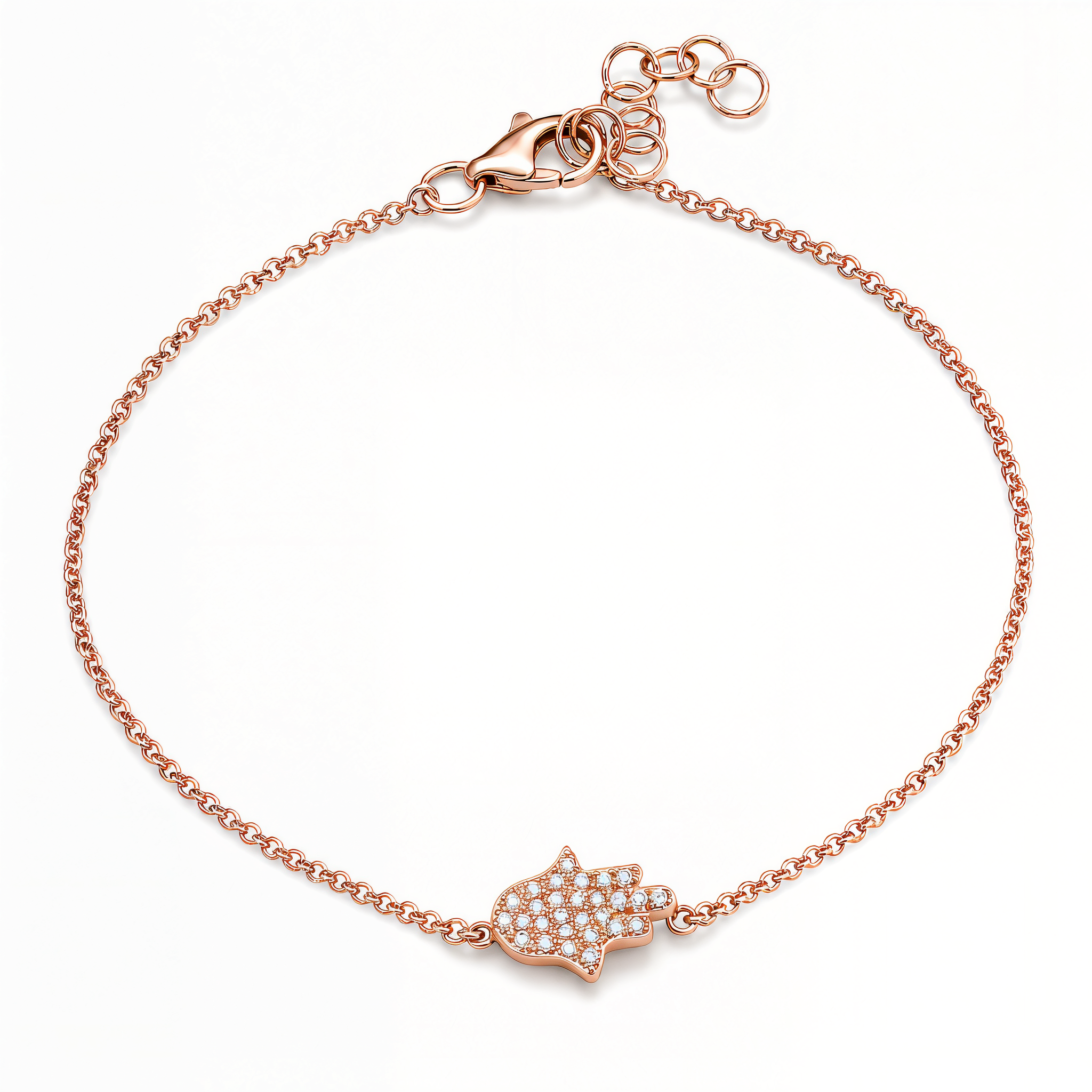 Petite Micro Pave Diamond Hamsa Bracelet