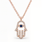 Pave Diamond Hamsa Necklace, alternate angle