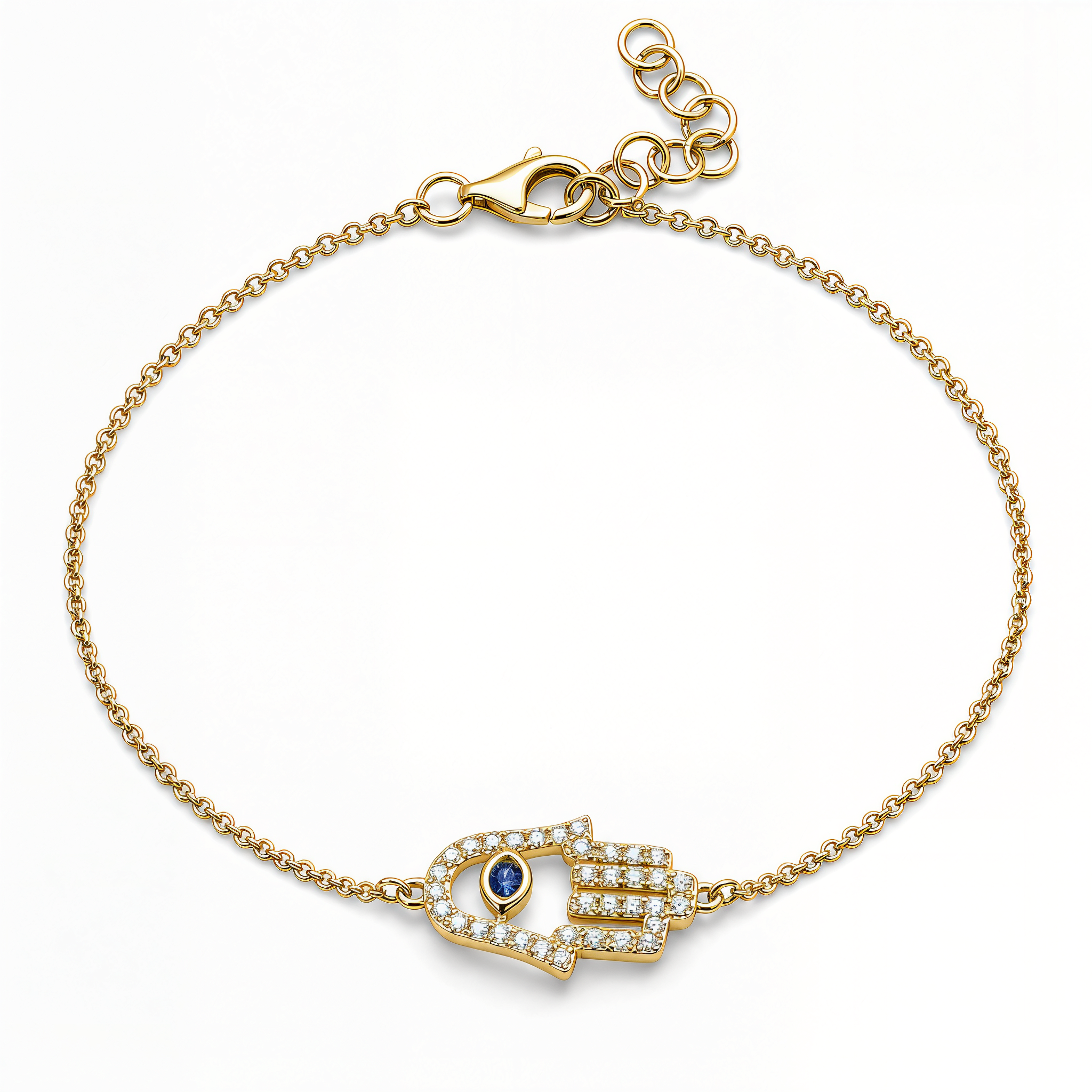 Pave Diamond Evil Eye Hamsa Bracelet
