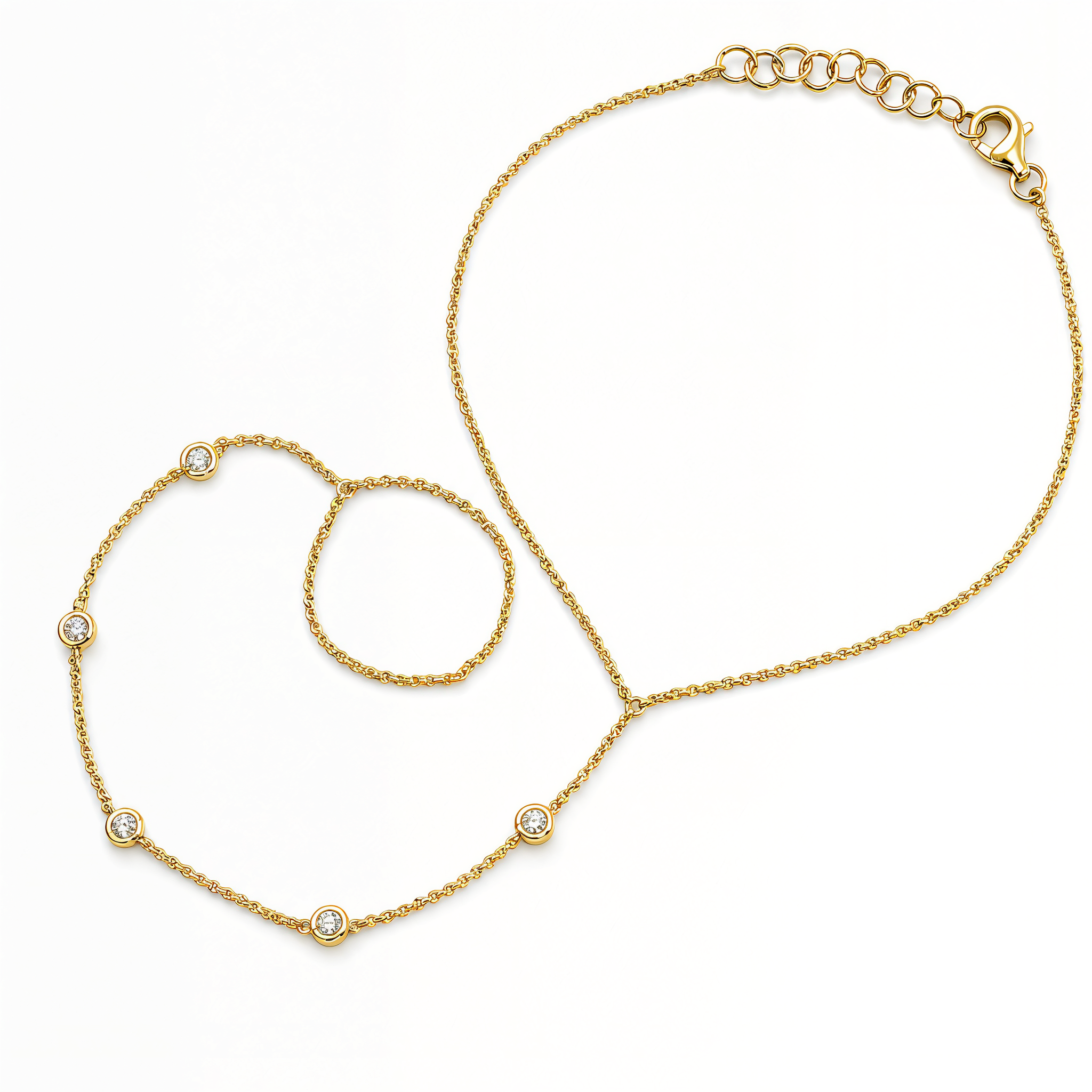 Diamond Bezel Station Hand Chain