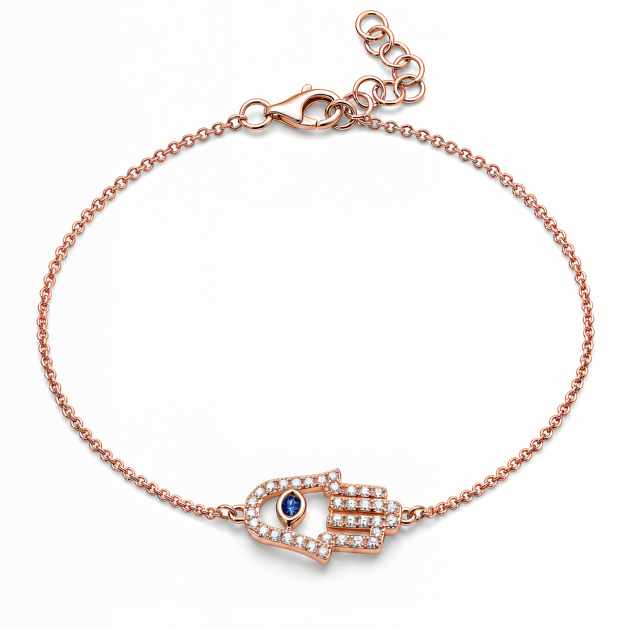 Pave Diamond Evil Eye Hamsa Bracelet