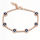 Diamond Halo Lapis Evil Eyes Bracelet