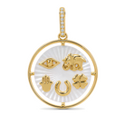 Radiating Mother of Pearl Lucky Charms Diamond Pendant