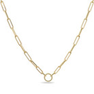 Rounded Paper Clip Charm Enhancer Gold Necklace