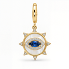 Petite Sapphire Evil Eye Diamond Charm, sapphire diamond, Izakov Fine Jewelry