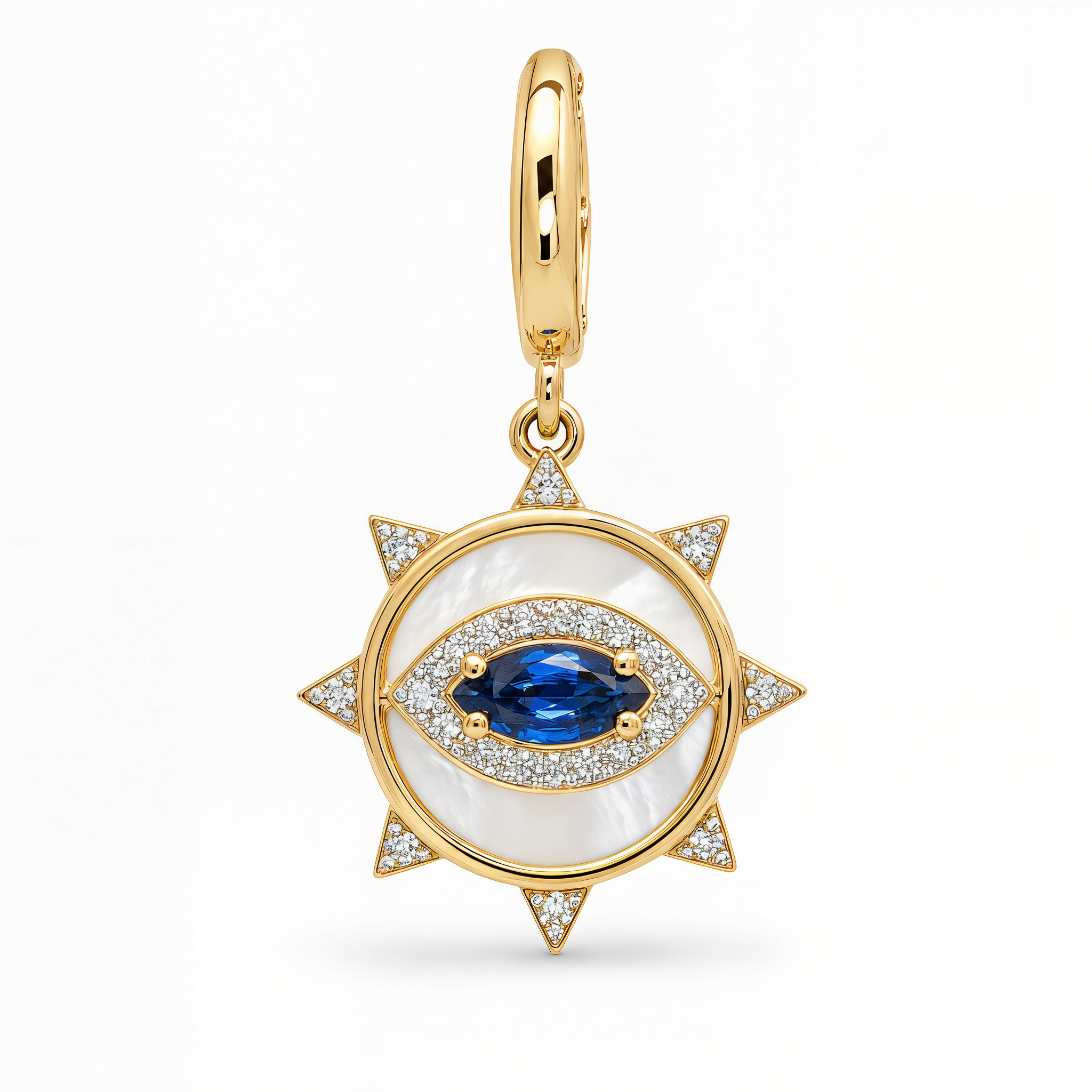 Petite Sapphire Evil Eye Diamond Charm