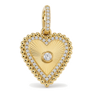 Radiating Heart Diamond Halo Necklace Charm